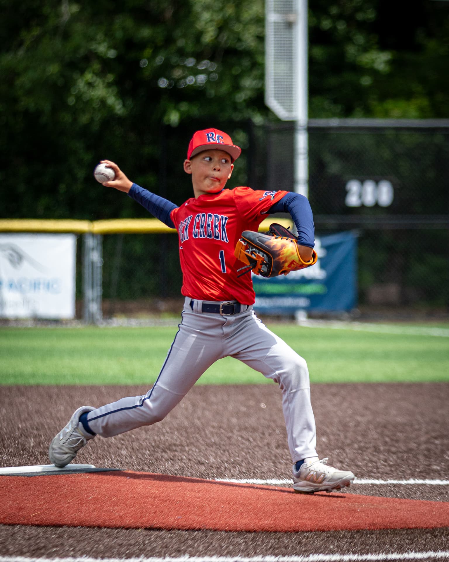 Kade winding up on the mound