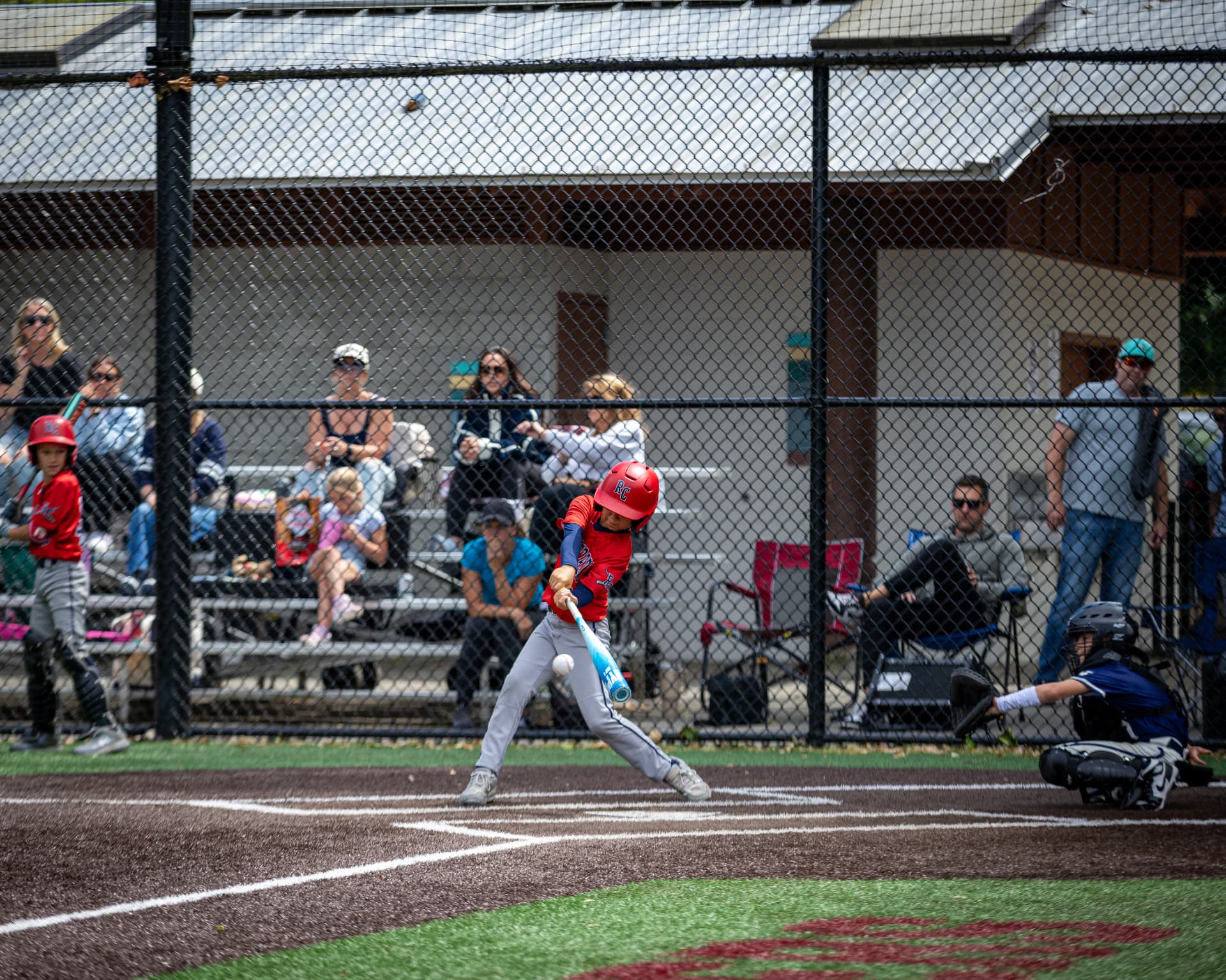 Kade making contact with a pitch
